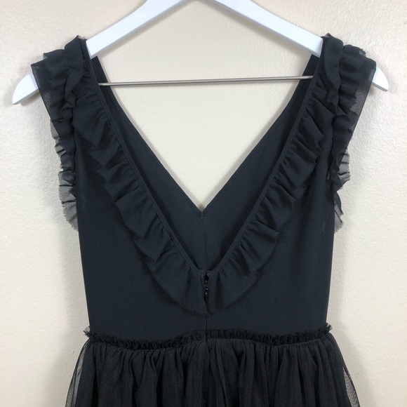 Keepsake Black Ruffle Tiered Mini Dress Size 2 - Picture 7 of 13